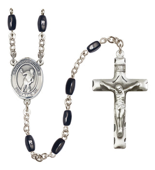 Silver-Plated 8x5mm Saint Christopher/Lacrosse Rosary