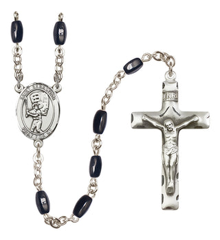 Silver-Plated 8x5mm Saint Sebastian / Baseball Rosary