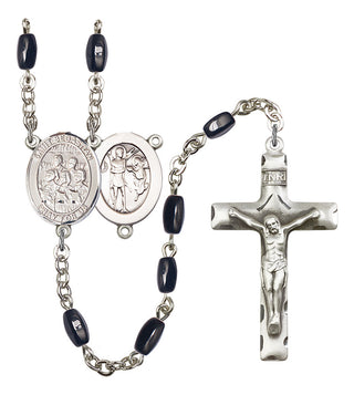 Saint Sebastian and Choir Rosary with Black Onyx Beads