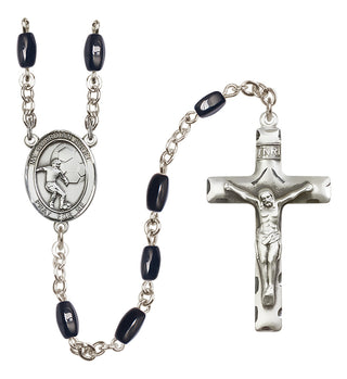Silver-Plated 8x5mm Guardian Angel/Soccer Rosary
