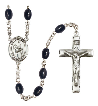 Silver-Plated 8x6mm Saint Bernadette  Engraved Catholic Rosaries