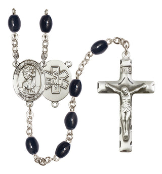 Silver-Plated 6mm Saint Christopher / EMT Rosary