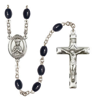 Silver-Plated 8x6mm Saint Henry II  Engraved Catholic Rosaries
