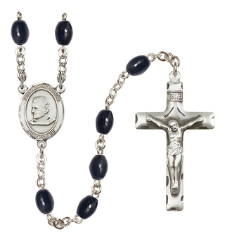 Silver-Plated 8x6mm Saint John Bosco  Engraved Catholic Rosaries