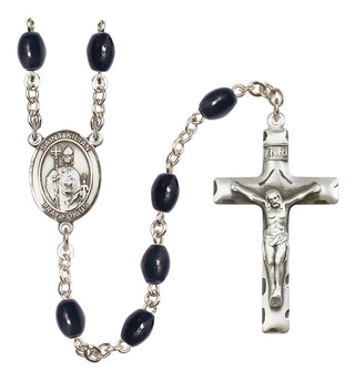 Silver-Plated 8x6mm Saint Kilian  Engraved Catholic Rosaries