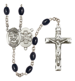 Silver-Plated 8x6mm Saint Michael / EMT Rosary