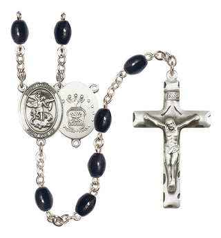 Silver-Plated 8x6mm Saint Michael / Air Force Rosary