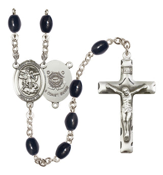 Silver-Plated 8x6mm Saint Michael / Coast Guard Rosary