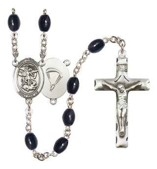 Silver-Plated 6mm Saint Michael / Paratrooper Rosary
