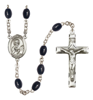 Silver-Plated 8x6mm Saint Paul the Apostle  Engraved Catholic Rosaries