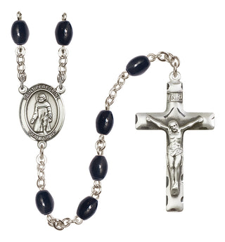 Silver-Plated 8x6mm Saint Peregrine Laziosi  Engraved Catholic Rosaries