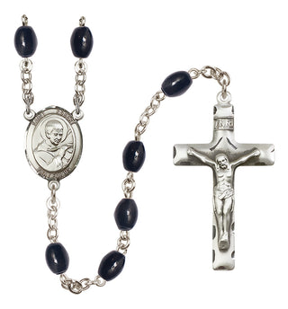 Silver-Plated 8x6mm Saint Robert Bellarmine  Engraved Catholic Rosaries