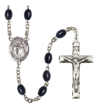 San Juan de Dios Rosary with 8X6mm Black Onyx Beads