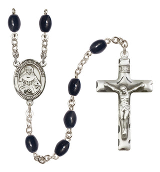 Silver-Plated 8x6mm Saint Julie Billiart  Engraved Catholic Rosaries