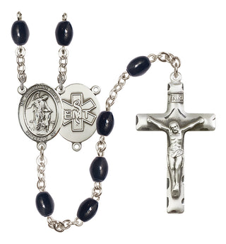 Silver-Plated 8x6mm Guardian Angel / EMT Rosary