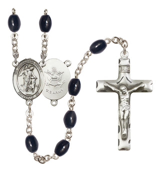 Silver-Plated 8x6mm Guardian Angel / Army Rosary