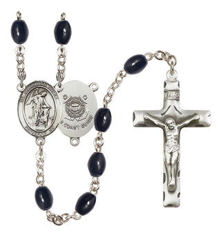Silver-Plated 8x6mm Guardian Angel/Coast Guard Rosary