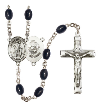 Silver-Plated 8x6mm Guardian Angel / Marine Corp Rosary