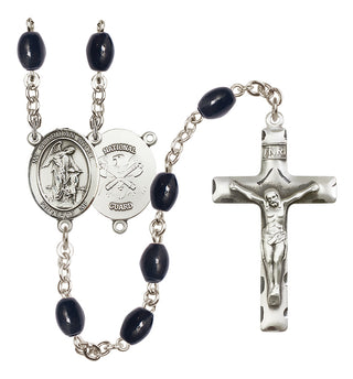 Silver-Plated 8x6mm Guardian Angel / Nat'l Guard Rosary