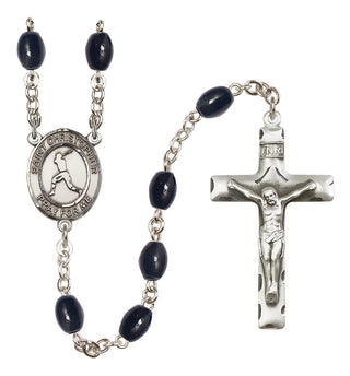 Silver-Plated 8x6mm Saint Christopher/Baseball Rosary