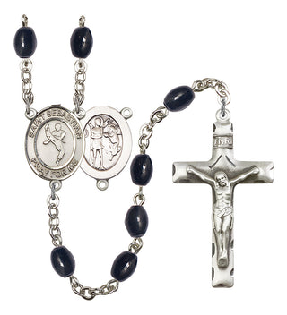 Saint Sebastian and Martial Arts Rosary with 8X6mm Black Onyx Beads