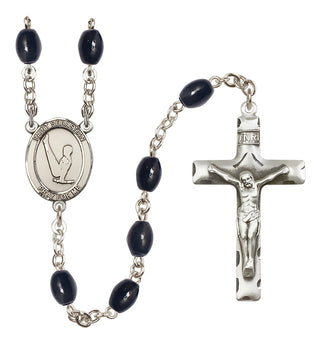 Silver-Plated 8x6mm Saint Sebastian/Gymnastics Rosary