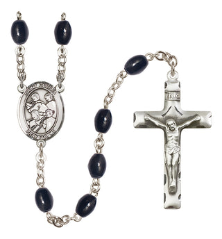 Silver-Plated 8x6mm Saint Cecilia / Marching Band Rosary