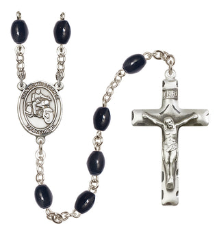 Silver-Plated 8x6mm Saint Christopher/Motorcycle Rosary