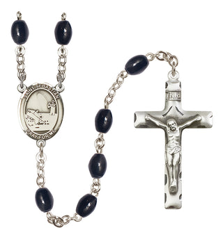 Silver-Plated 8x6mm Saint Sebastian / Fishing Rosary
