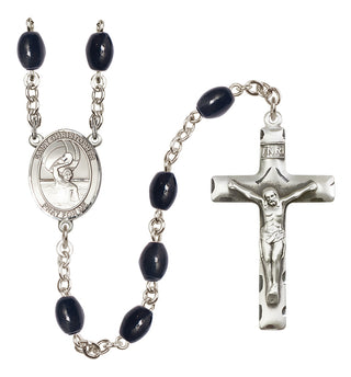 Silver-Plated 8x6mm Saint Christopher/Water Polo-Men Rosary