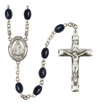 Silver-Plated 8x6mm Infant of Prague Rosary | Engravable