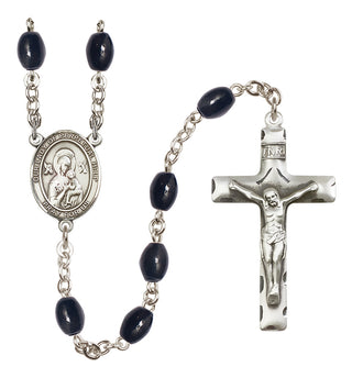 Silver-Plated 8x6mm Our Lady of Perpetual Help  Engraved Catholic Rosaries