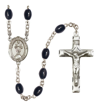 Silver-Plated 8x6mm Our Lady of All Nations  Engraved Catholic Rosaries