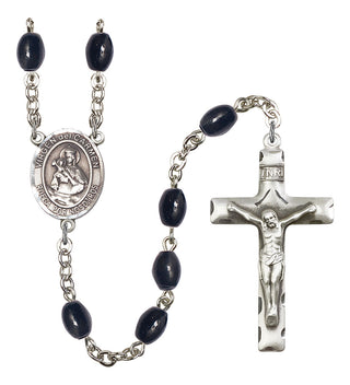 Virgen del Carmen Rosary with 8X6mm Black Onyx Beads