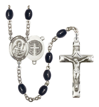 Our Lady of Mount Carmel Rosary with 8X6mm Black Onyx Beads