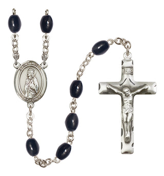 Silver-Plated 8x6mm Saint Alice  Engraved Catholic Rosaries