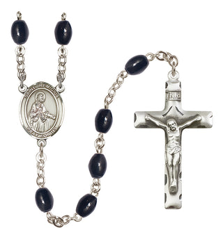 Silver-Plated 8x6mm Saint Remigius of Reims  Engraved Catholic Rosaries