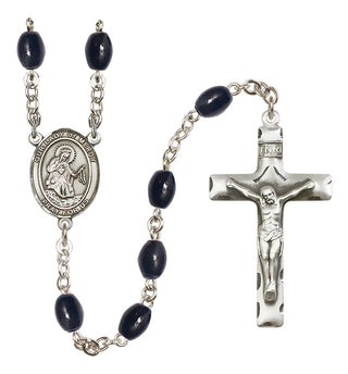 Silver-Plated 8x6mm Our Lady of Mercy  Engraved Catholic Rosaries