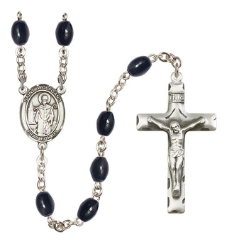 Silver-Plated 8x6mm Saint Wolfgang  Engraved Catholic Rosaries