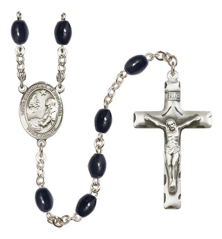 Silver-Plated 8x6mm Saint Catherine of Bologna  Engraved Catholic Rosaries