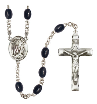 Silver-Plated 8x6mm Saint Polycarp of Smyrna  Engraved Catholic Rosaries