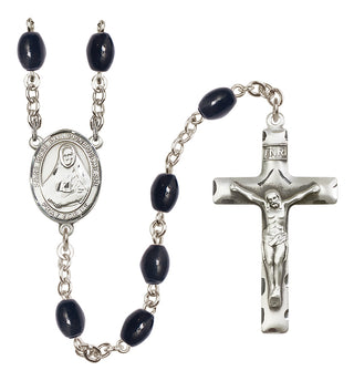 Silver-Plated 8x6mm Saint Rose Philippine Duchesne  Engraved Catholic Rosaries