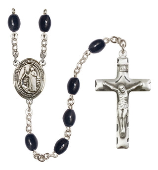Silver-Plated 8x6mm Saint Raymond of Penafort  Engraved Catholic Rosaries