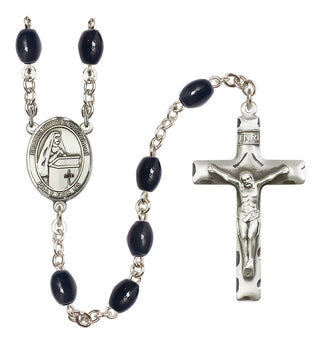 Silver-Plated 8x6mm Blessed Emilee Doultremont  Engraved Catholic Rosaries