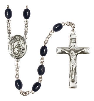 Silver-Plated 8x6mm Saint Paul the Hermit  Engraved Catholic Rosaries