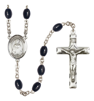 Silver-Plated 8x6mm Saint Winifred of Wales  Engraved Catholic Rosaries