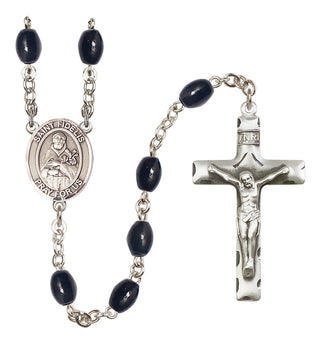 Silver-Plated 8x6mm Saint Fidelis  Engraved Catholic Rosaries