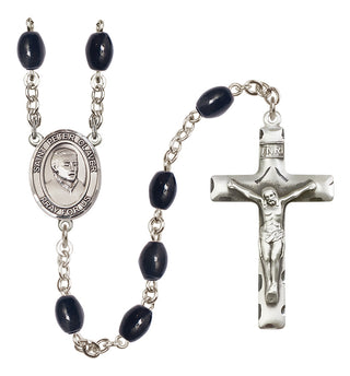 Silver-Plated 8x6mm Saint Peter Claver  Engraved Catholic Rosaries