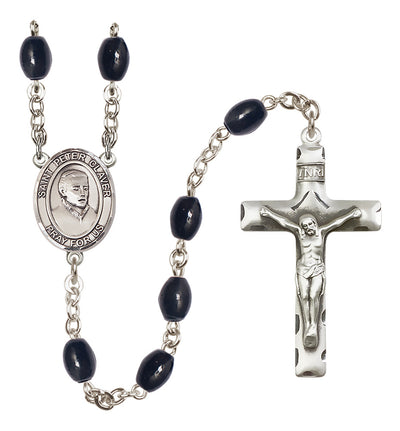 Silver-Plated 8x6mm St. Peter Claver Rosary | Engravable