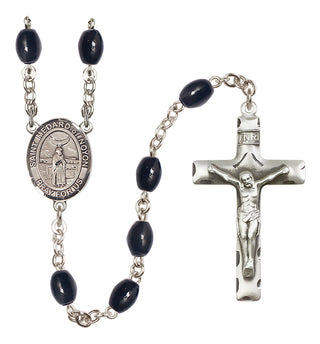 Silver-Plated 8x6mm Saint Medard of Noyon  Engraved Catholic Rosaries